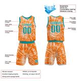 Custom Basketball Jersey Uniform Suit Printed Your Logo Name Number tie-dyed-Orange
