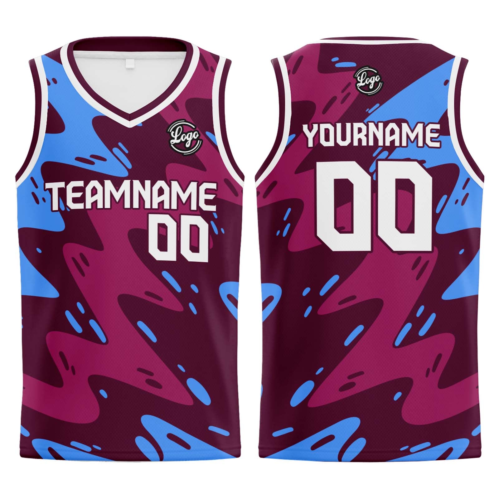 Custom Burgundy Light Basketball Jersey Uniform Suit Printed Your Logo Name Number enthsush