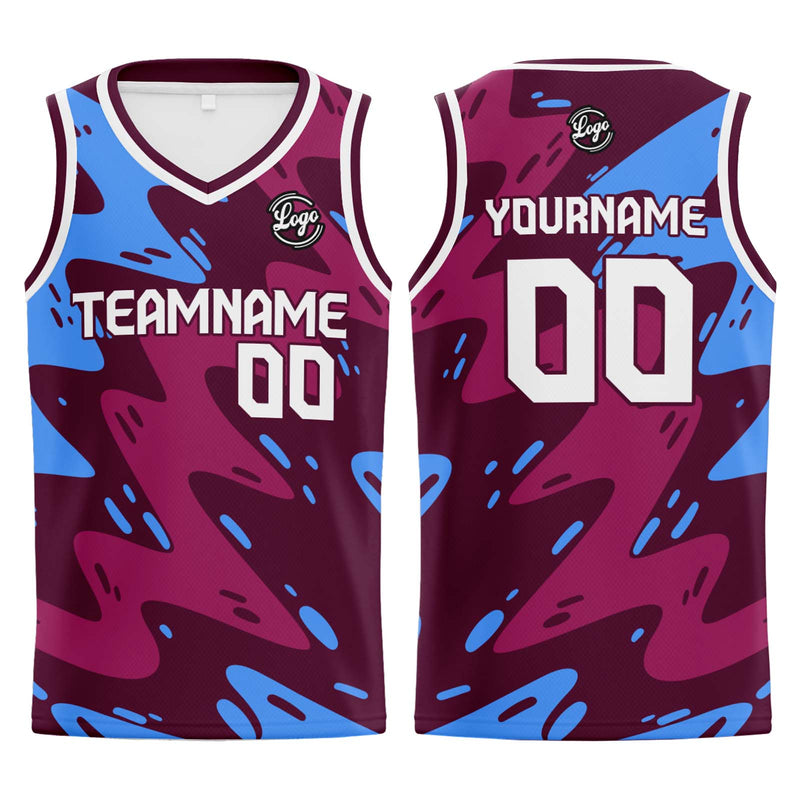 Custom Burgundy Light Basketball Jersey Uniform Suit Printed Your Logo Name Number