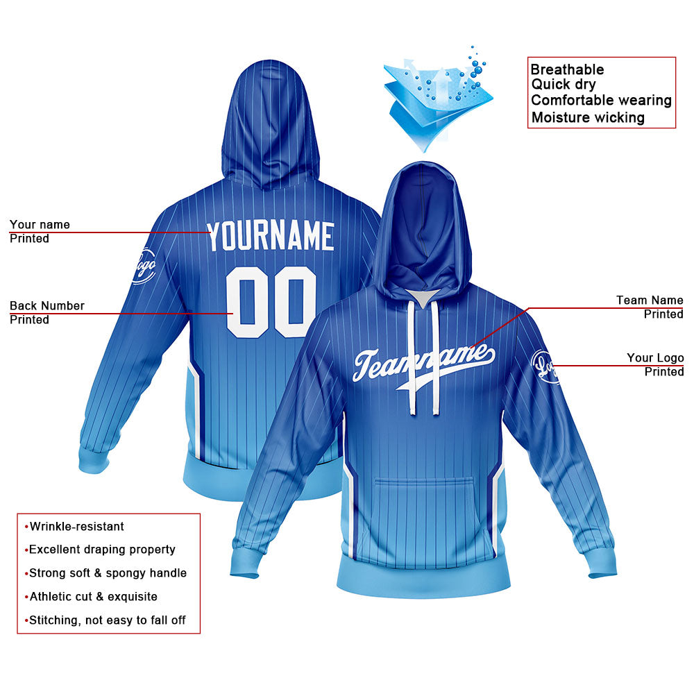 Custom Blue Sweatshirt Hoodie For Men Women Girl Boy Print Your Logo Name Number enthsush
