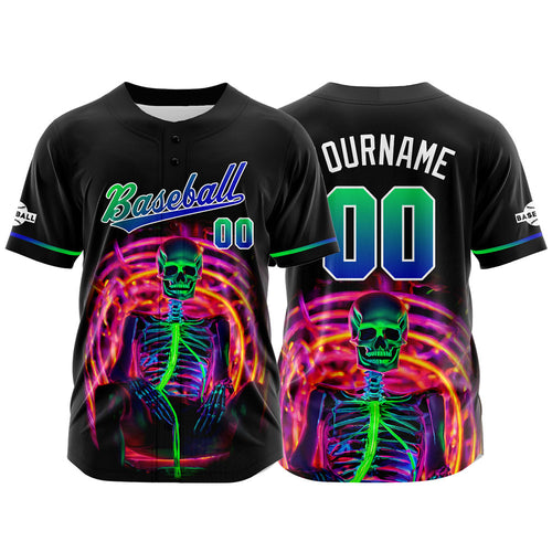 Custom Baseball Jersey Personalized Baseball Shirt for Men Women Kids Youth Teams Stitched and Print Green&Blue enthsush
