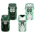 Custom Drak Green Reversible Basketball Suit for Adults and Kids Personalized Jersey enthsush
