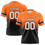 Custom Orange&Black Gradient Football Jersey Personalized Football Shirts for Men Women  Printed Team Name Number Logo