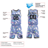 Custom Basketball Jersey Uniform Suit Printed Your Logo Name Number Gorgeous-Grey blue