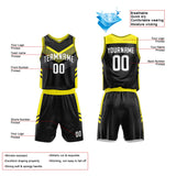 Custom Basketball Jersey Uniform Suit Printed Your Logo Name Number Black-Yellow