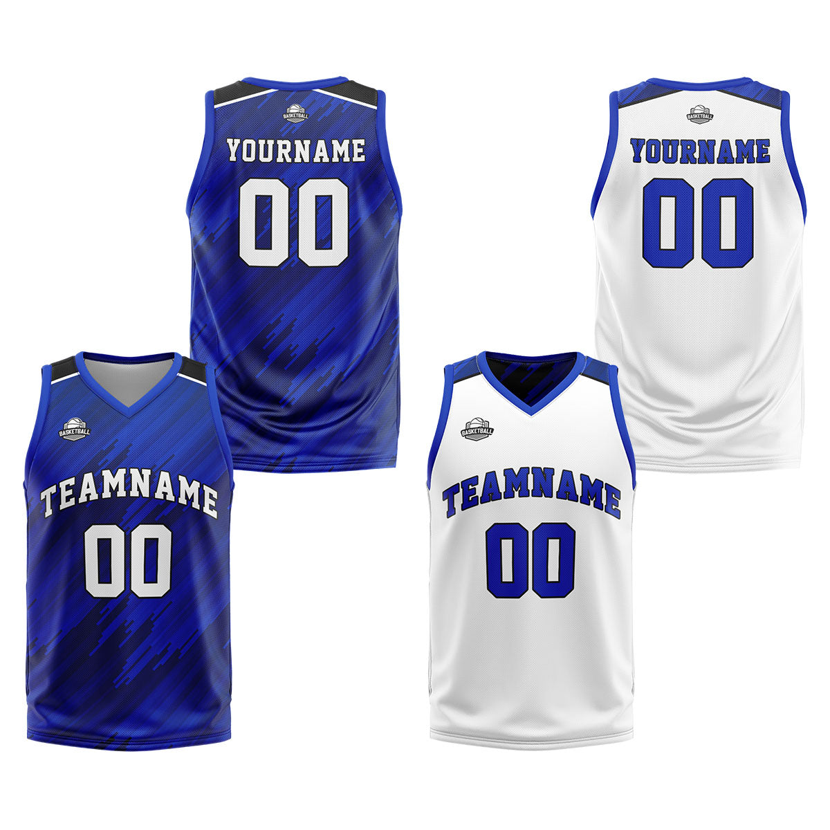 Custom Royal Reversible Basketball Suit for Adults and Kids Personalized Jersey enthsush