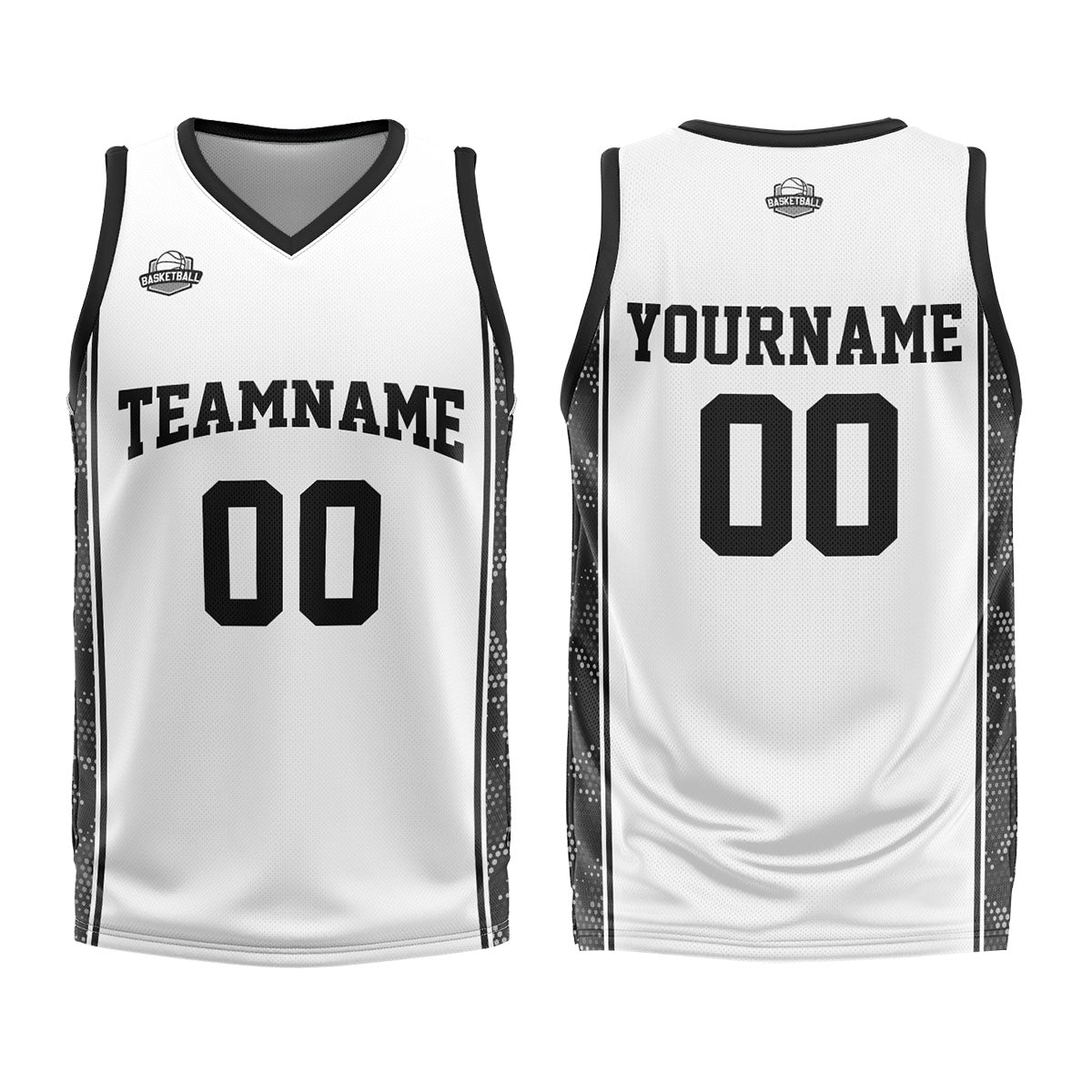 Custom White Black Basketball Jersey Uniform Suit Printed Your Logo Name Number enthsush