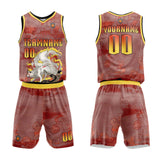 Custom Red Yellow Basketball Jersey Uniform Suit Printed Your Logo Name Number