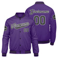 Custom Varsity Jacket Letterman jacket for Men, Women and Youth Purple Grey enthsush