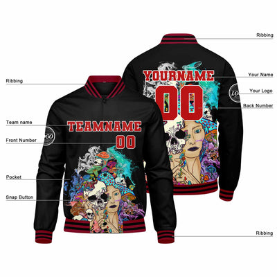 Custom Varsity Jacket Letterman jacket for Men, Women and Youth Red enthsush