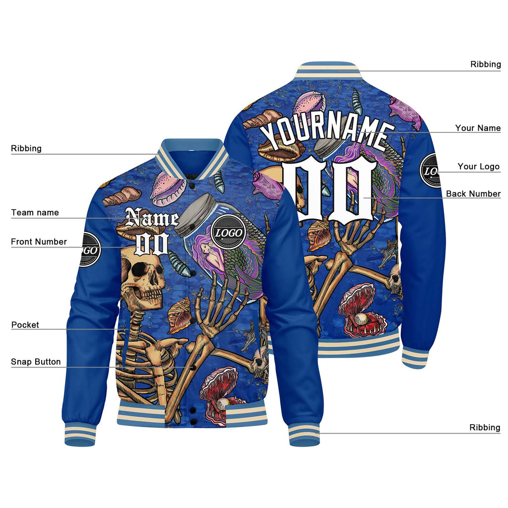 Custom Varsity Jacket Letterman jacket for Men, Women and Youth Blue enthsush