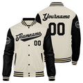 Custom Varsity Jacket Letterman jacket for Men, Women and Youth Black Cream enthsush