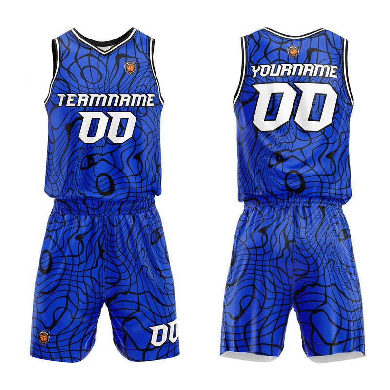 Custom Blue Basketball Jersey Uniform Suit Printed Your Logo Name Number