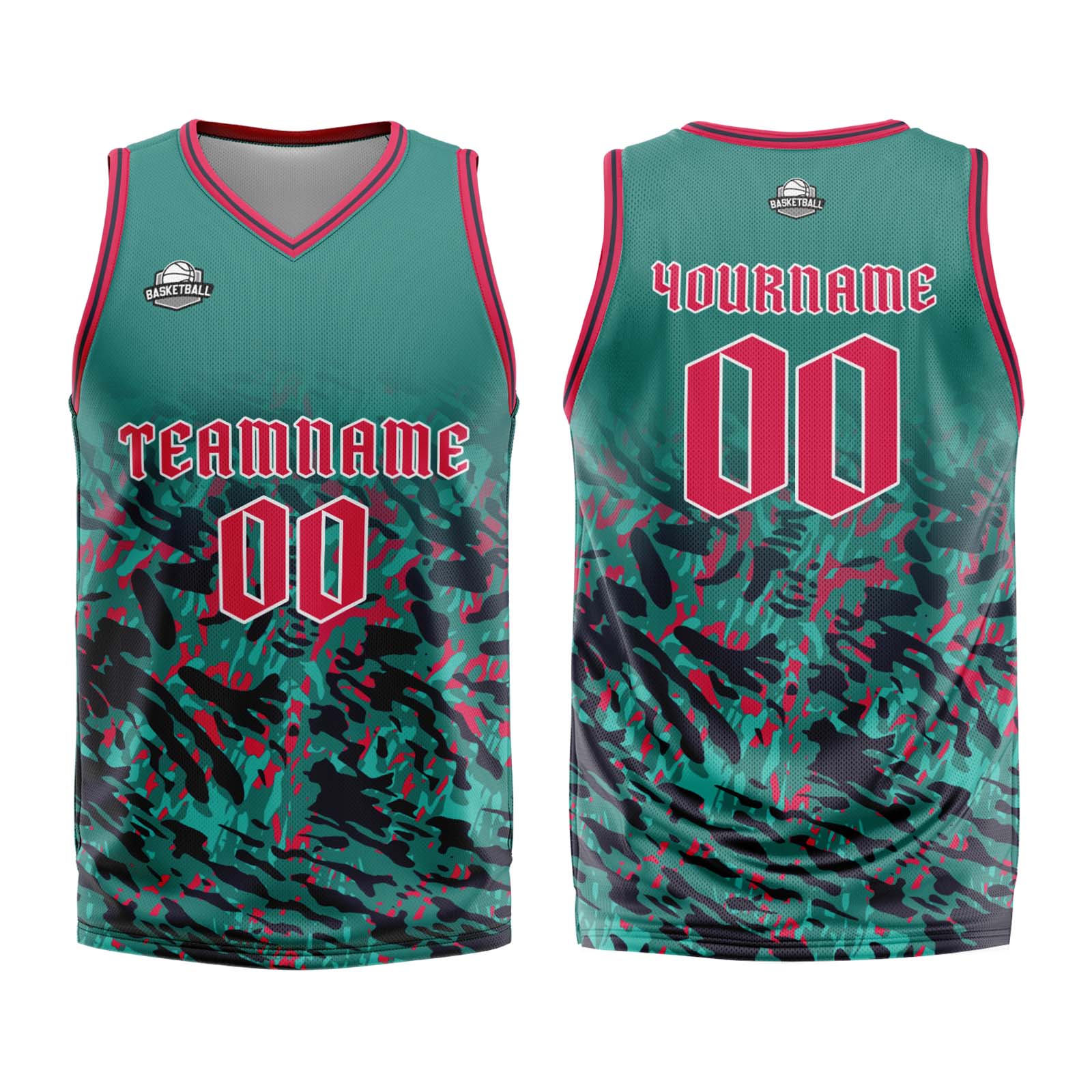 Custom Green Red Basketball Jersey Uniform Suit Printed Your Logo Name Number enthsush