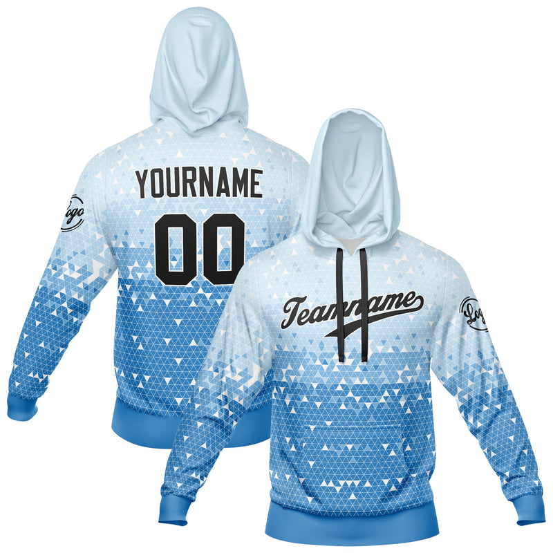 Custom Light Blue Sweatshirt Hoodie For Men Women Girl Boy Print Your Logo Name Number