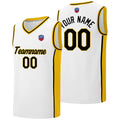 Custom basketball jersey shorts for men and women. Embroidered and printed name, number and logo White enthsush
