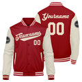 Custom Varsity Jacket Letterman jacket for Men, Women and Youth Red Cream enthsush