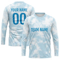 Custom Basketball Soccer Football Shooting Long T-Shirt for Adults and Kids Light Blue enthsush