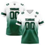 Custom White&Green Gradient Football Jersey Personalized Football Shirts for Men Women  Printed Team Name Number Logo