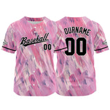 Custom Full Print Design Authentic Baseball Jersey pink