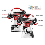 Custom Black Red Football Jersey Personalized Gradient Football Shirts for Men Printed Team Name Number Logo