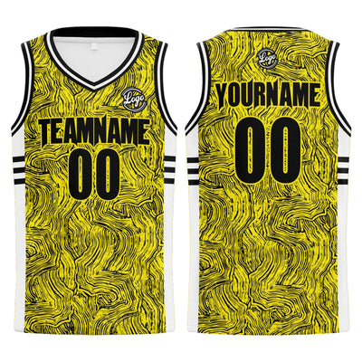 Custom Black Yellow Basketball Jersey Uniform Suit Printed Your Logo Name Number enthsush