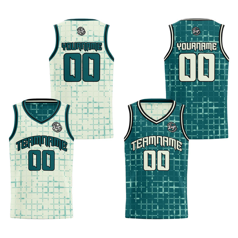 Custom Light Green Reversible Basketball Suit for Adults and Kids Personalized Jersey