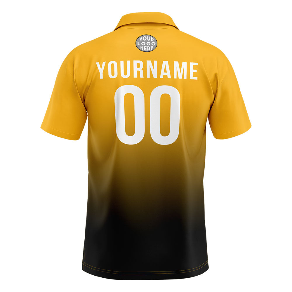 Custom Yellow Black Football Polo Shirts Add Your Unique Logo/Name/Number enthsush