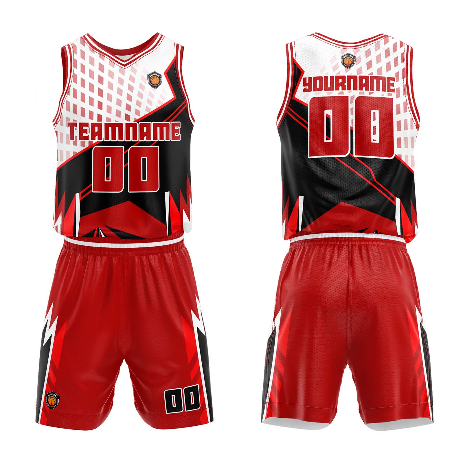 Custom Red Basketball Jersey Uniform Suit Printed Your Logo Name Number enthsush