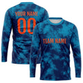 Custom Basketball Soccer Football Shooting Long T-Shirt for Adults and Kids Blue-Navy enthsush