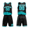 Custom Black Teal Basketball Jersey Uniform Suit Printed Your Logo Name Number enthsush