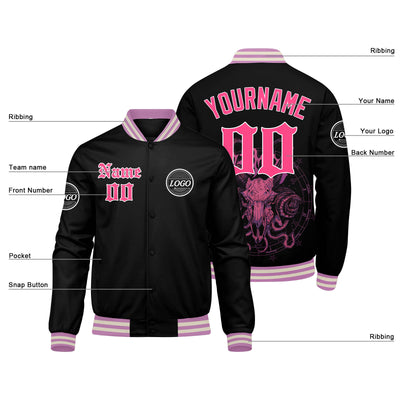 Custom Varsity Jacket Letterman jacket for Men, Women and Youth Pink enthsush