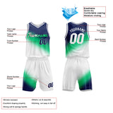 Custom Basketball Jersey Uniform Suit Printed Your Logo Name Number Navy-Green-White