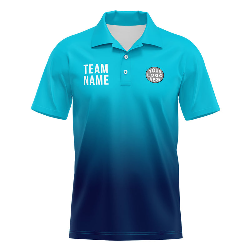 Custom Light Blue Navy Football Polo Shirts Add Your Unique Logo/Name/Number
