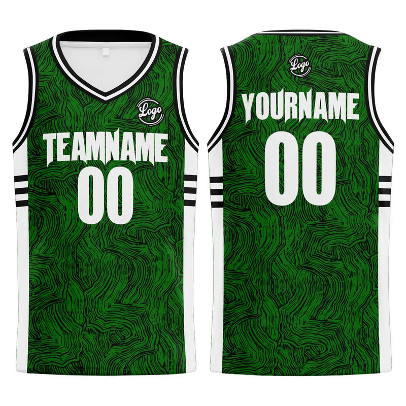 Custom Black Green Basketball Jersey Uniform Suit Printed Your Logo Name Number