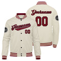 Custom Varsity Jacket Letterman jacket for Men, Women and Youth Crimson Cream enthsush