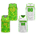 Custom Green Yellow Reversible Basketball Suit for Adults and Kids Personalized Jersey enthsush