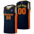 Custom basketball jersey shorts for men and women. Embroidered and printed name, number and logo Navy enthsush