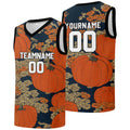 Custom basketball jersey for men and women. Stitched and printed name, number and logo Pumpkin enthsush