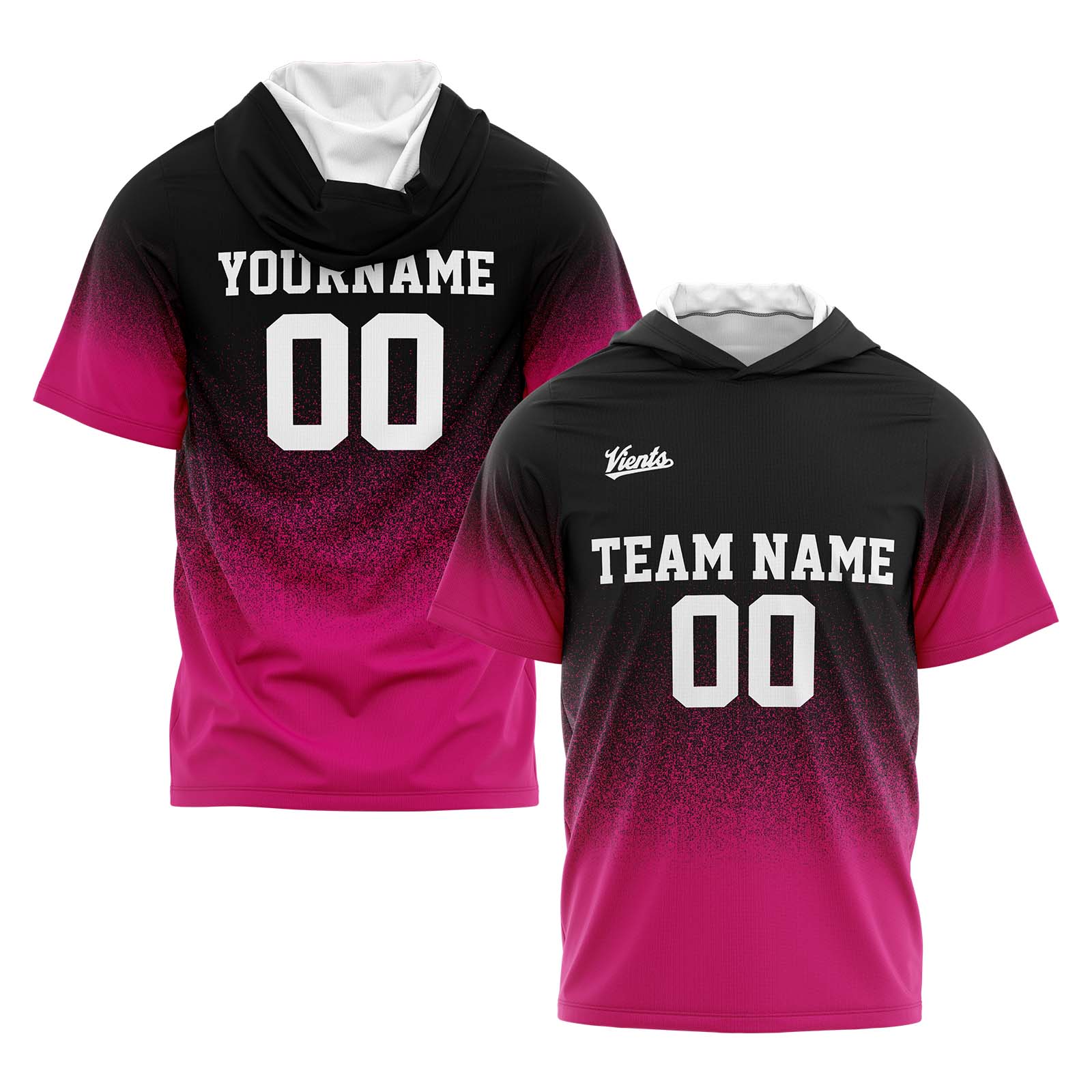 Custom Black Pink Sleeve Hoodies for Men Women Shirts with Hoods Printed Name Logo enthsush