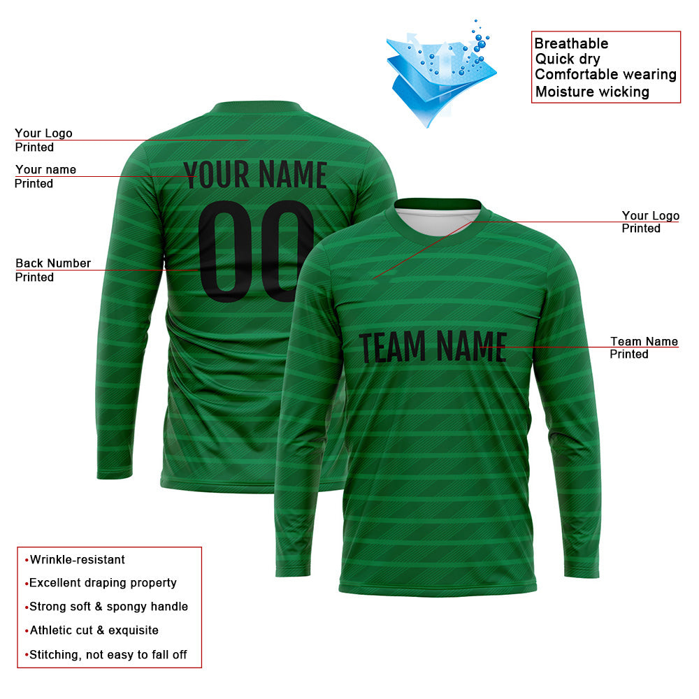 Custom Basketball Soccer Football Shooting Long T-Shirt for Adults and Kids Green enthsush