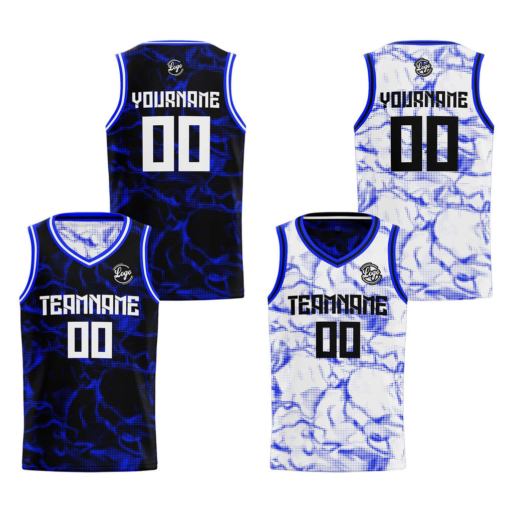 Custom Navy Royal Reversible Basketball Suit for Adults and Kids Personalized Jersey enthsush