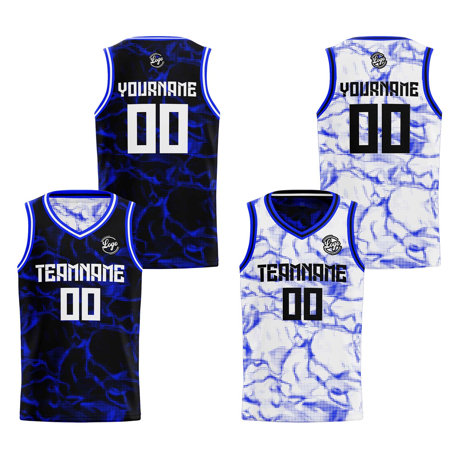 Custom Navy Royal Reversible Basketball Suit for Adults and Kids Personalized Jersey enthsush