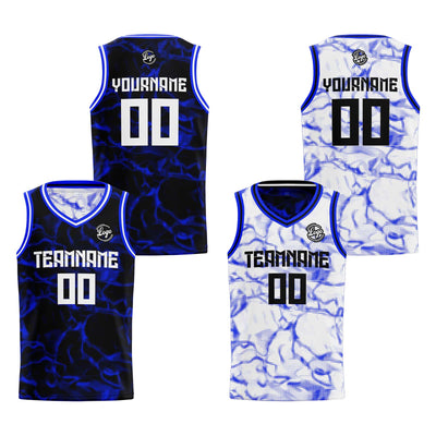 Custom Navy Royal Reversible Basketball Suit for Adults and Kids Personalized Jersey enthsush
