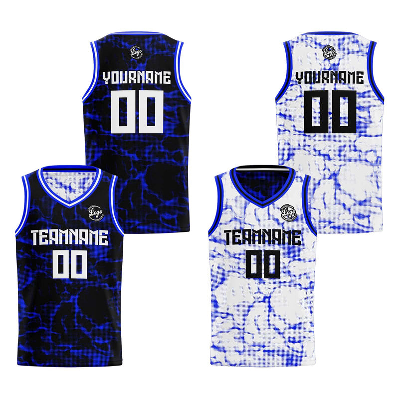 Custom Navy Royal Reversible Basketball Suit for Adults and Kids Personalized Jersey