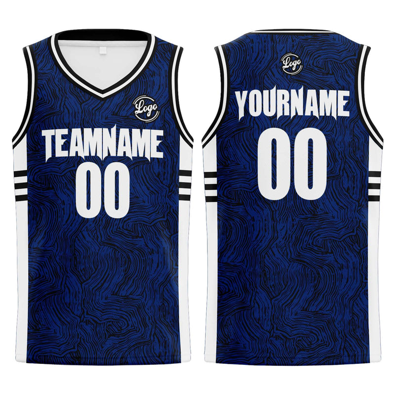 Custom Black Blue Basketball Jersey Uniform Suit Printed Your Logo Name Number