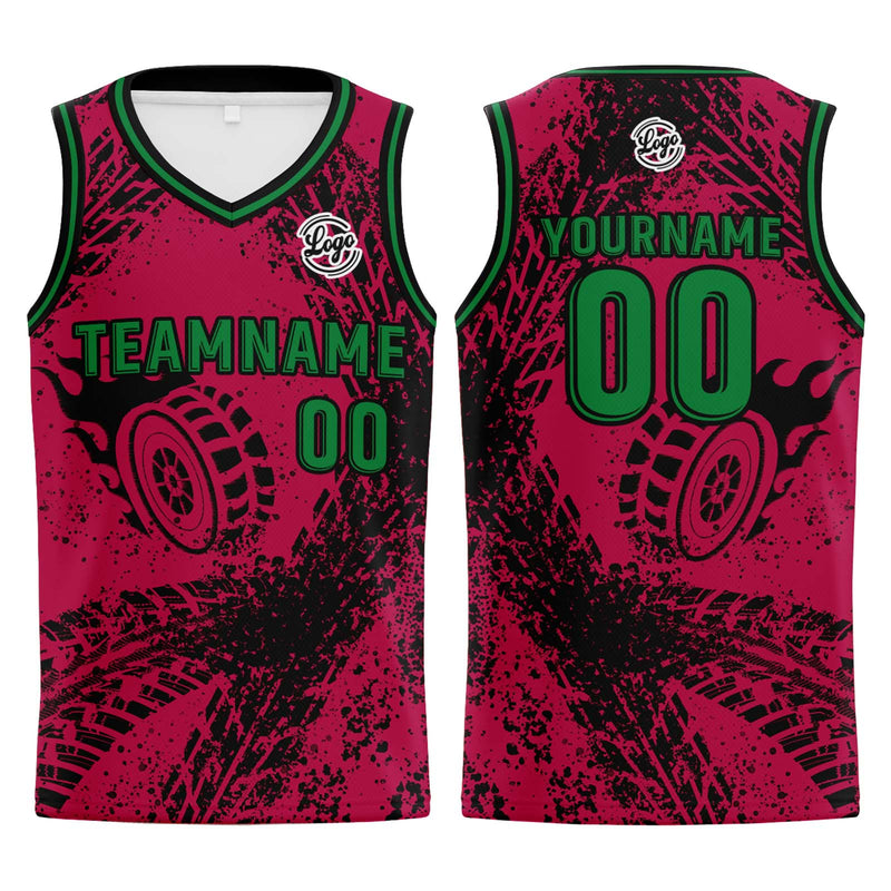 Custom Rose Red Basketball Jersey Uniform Suit Printed Your Logo Name Number