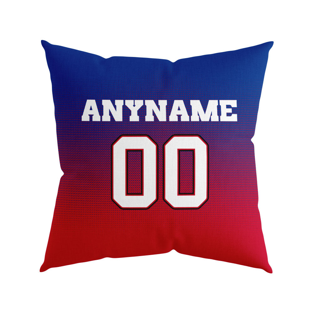 Custom Football Throw Pillow for Men Women Boy Gift Printed Your Personalized Name Number Royal&Red&White enthsush