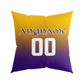 Custom Football Throw Pillow for Men Women Boy Gift Printed Your Personalized Name Number Yellow&Purple&White enthsush