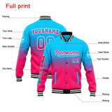 Custom Gradient Varsity Jacket Letterman jacket for Men, Women and Youth Light Blue&Pink